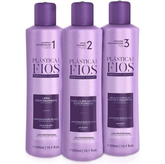 Kit Cadiveu Plástica dos Fios Progressive Brush – 3×300mL – Complete Hair Straightening System