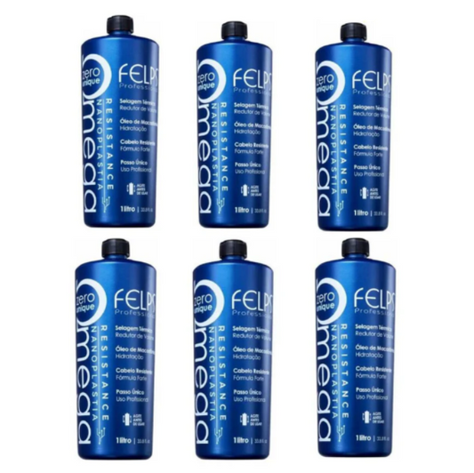 Kit 6x Felps Omega Zero Resistance Nanoplasty Brazilian Keratin Treatment - 1000mL