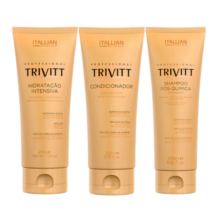 Kit Trivitt - 3x Hair Care Shampoo 250mL, Conditioner 200mL and Leave-In Ceam 200g