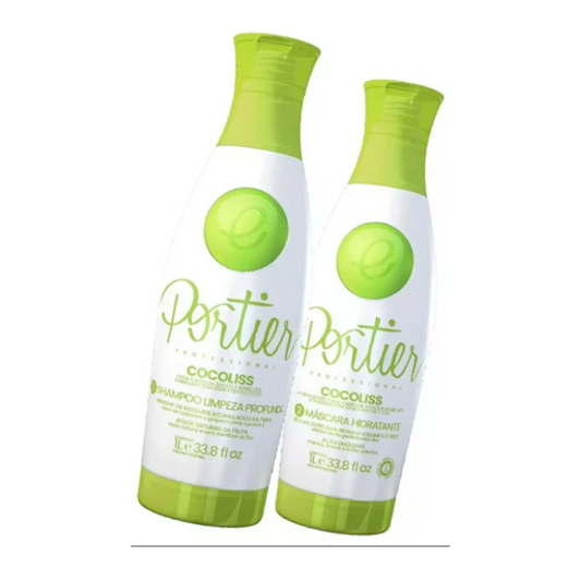 Portier Cocoliss Progressive Brush Kit – 2×1000mL – Coconut Hair Straightening Treatment