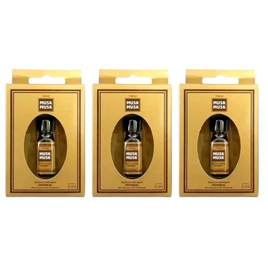 Kit 3x Delikad Wild Musk Oil Original Fragrance Deodorant Perfume Coty - 5mL