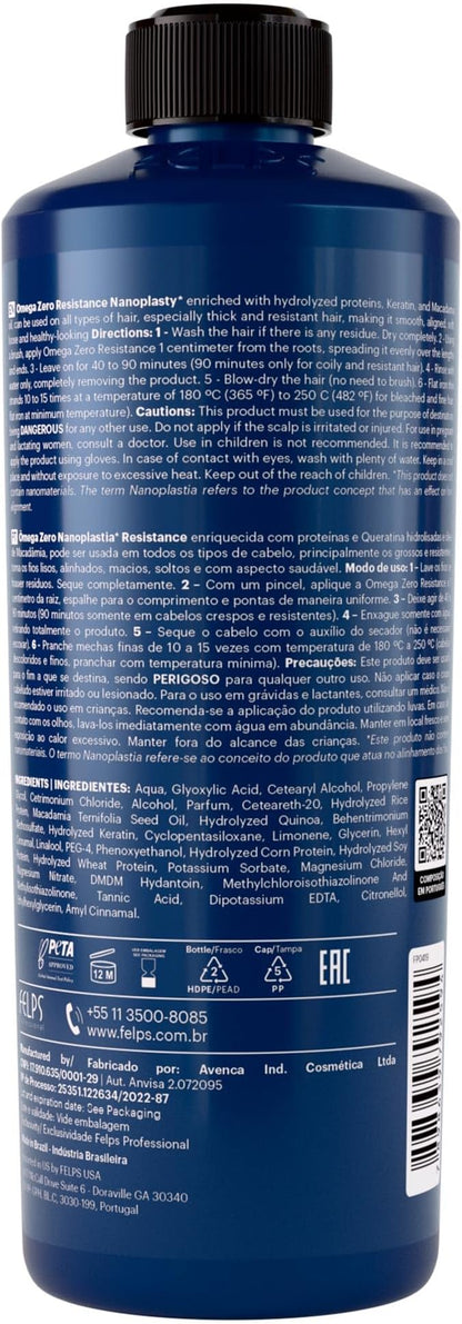 Felps Omega Zero Nanoplasty Progressive Resistance Keratin Treatment - 500mL