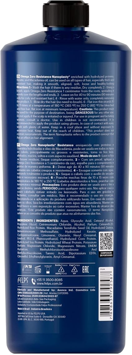 Felps Omega Zero Nanoplastia Progressive Resistance Keratin Treatment - 1000mL