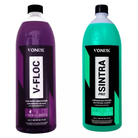 Vonixx Car Care Kit – Sintra Pro Interior Cleaner + V-Floc Concentrated Shampoo - 2×1.5L