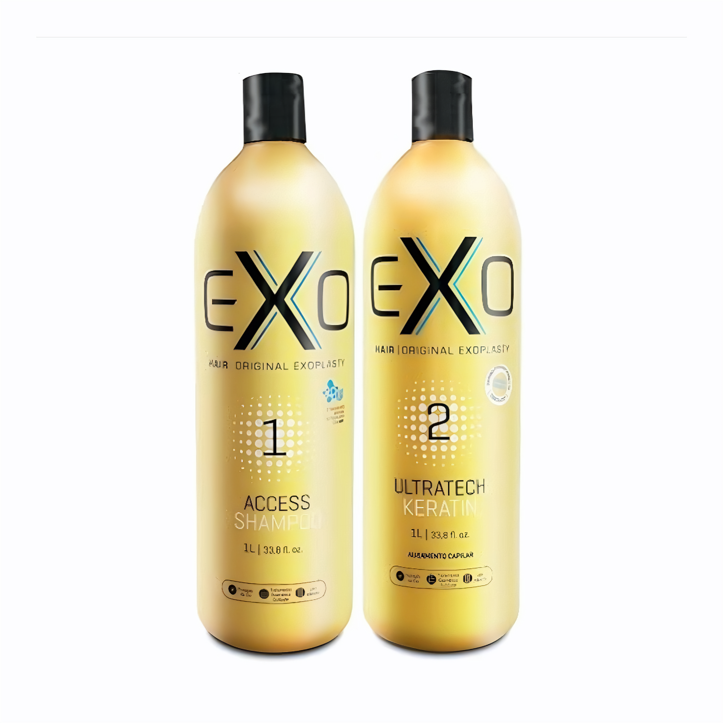 Exo Hair Exoplastia Keratin Straightening Kit – Ultrateck + Shampoo – 2×1000mL