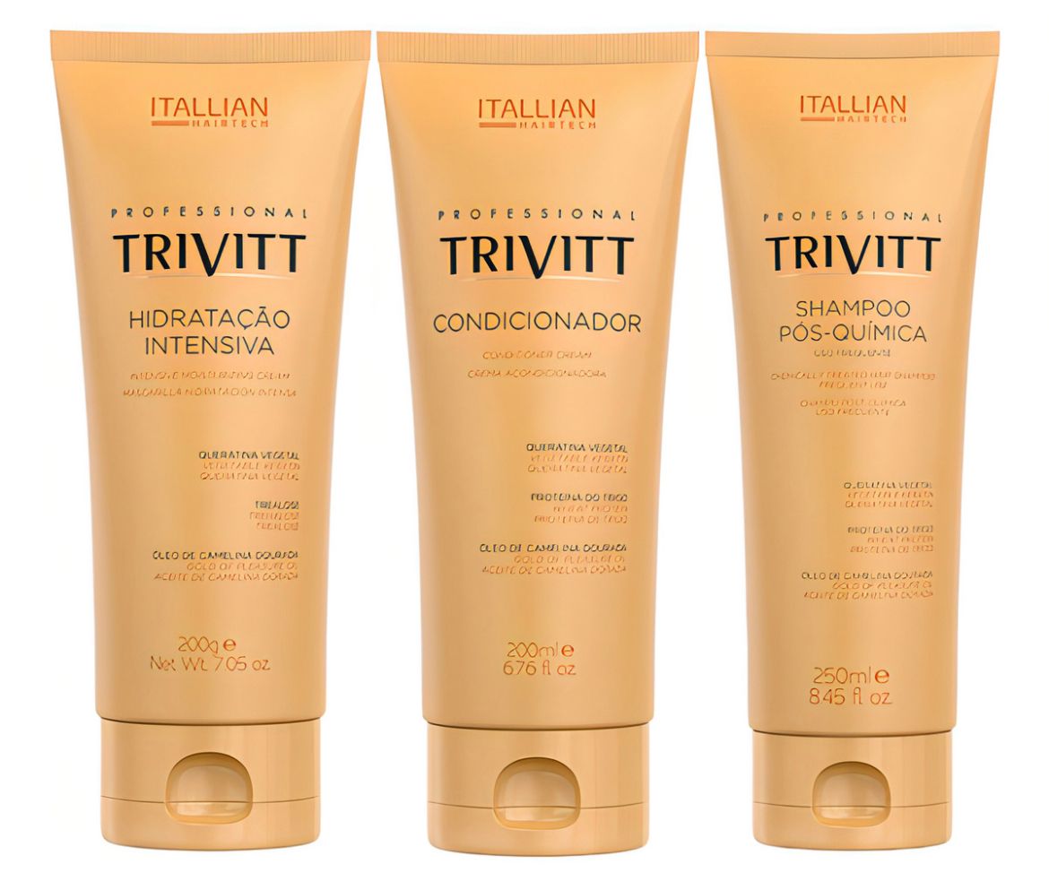 Kit Trivitt - 3x Hair Care Shampoo 250mL, Conditioner 200mL and Leave-In Ceam 200g