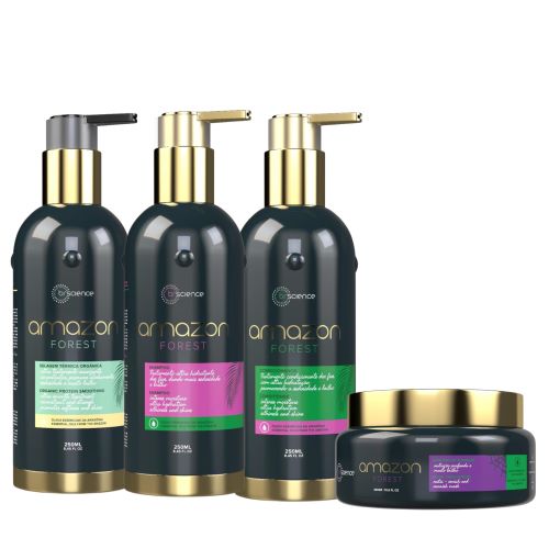 Kit Brscience Amazon Forest - Progressive, Shampoo Conditioner, and Mask Deep Nourishment Hair Mask