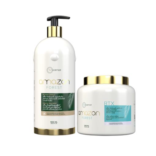 Kit Brscience Amazon Forest Keratin - Keratin Treatment 1000mL - Mask BTX 1Kg