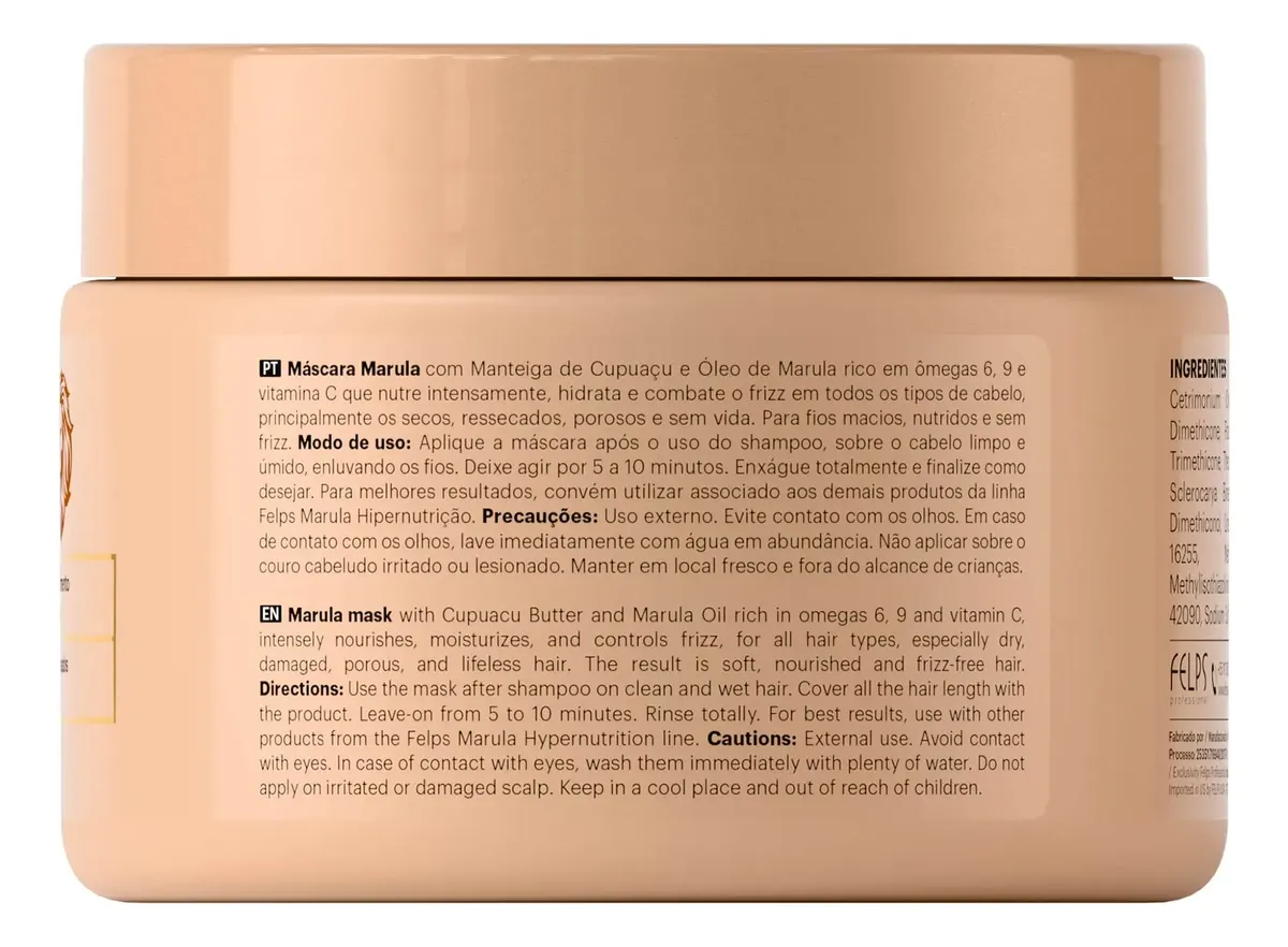Felps Marula Hypernutrition Hair Mask – Intensive Nutrition & Hydration – 300g