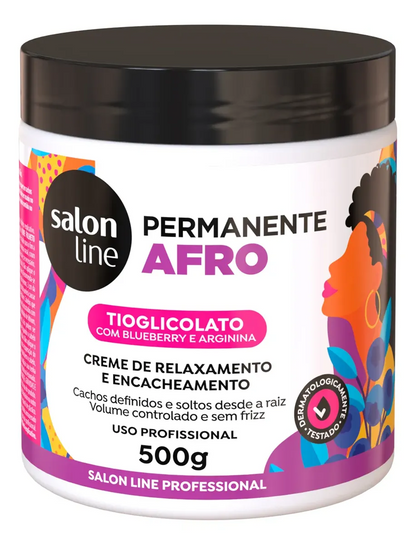 Afro Permanent Salon Line Kit Relaxing Cream + Wave Lotion + Neutralizer - 3x1
