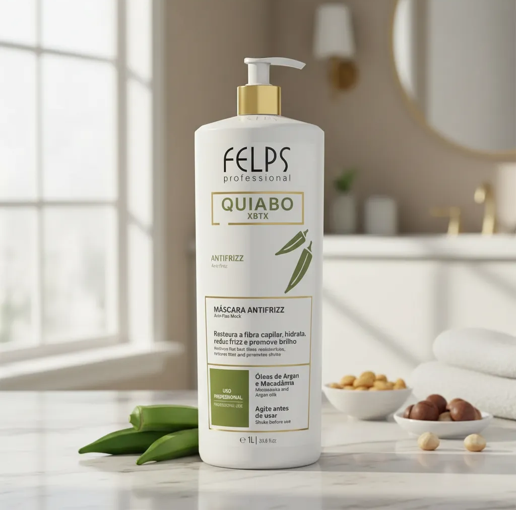 Felps Okra Anti-Frizz Hair Mask – Smoothing, Softness & Shine – 1L