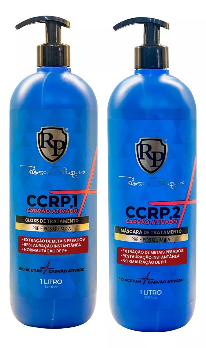 Robson Peluquero CCRP Activated Charcoal Hair Care Kit – Deep Cleansing & Shine – 2x1000mL