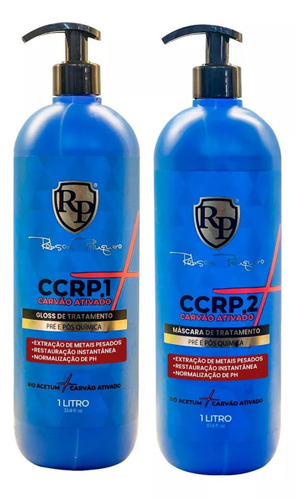 Robson Peluquero CCRP Activated Charcoal Hair Care Kit – Deep Cleansing & Shine – 2x1000mL
