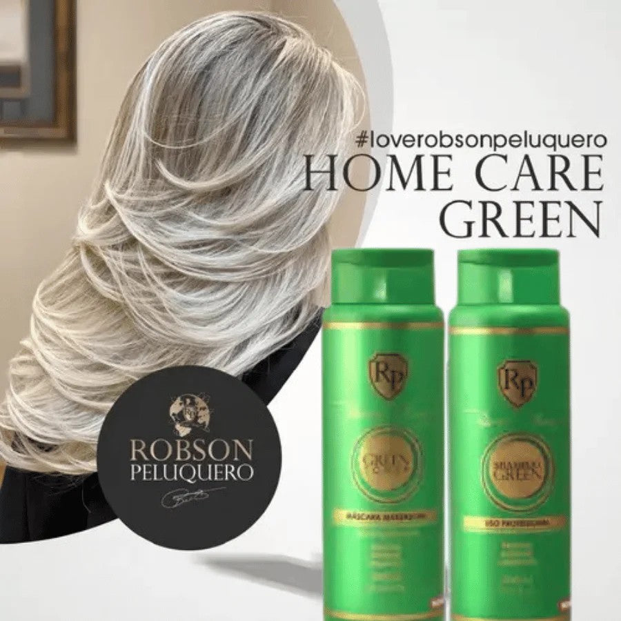 Robson Peluquero Green Shampoo Kit – Matizador Home Care 2×300mL