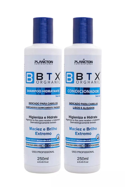 Kit Plancton Btx Orghanic Professional Hair Straightening Treatment Shampoo and Cond - 250mL