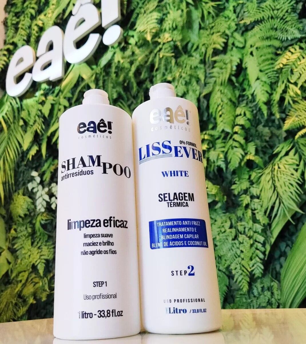 Eaê Cosmetics Lissever White Progressive Kit + Anti-Residue Shampoo — 2x1000mL