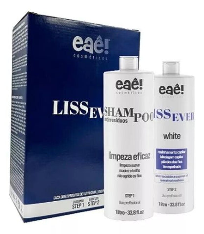 Eaê Cosmetics Lissever White Progressive Kit + Anti-Residue Shampoo — 2x1000mL
