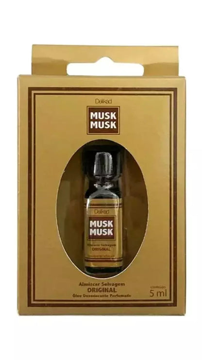 Kit 3x Delikad Wild Musk Oil Original Fragrance Deodorant Perfume Coty - 5mL