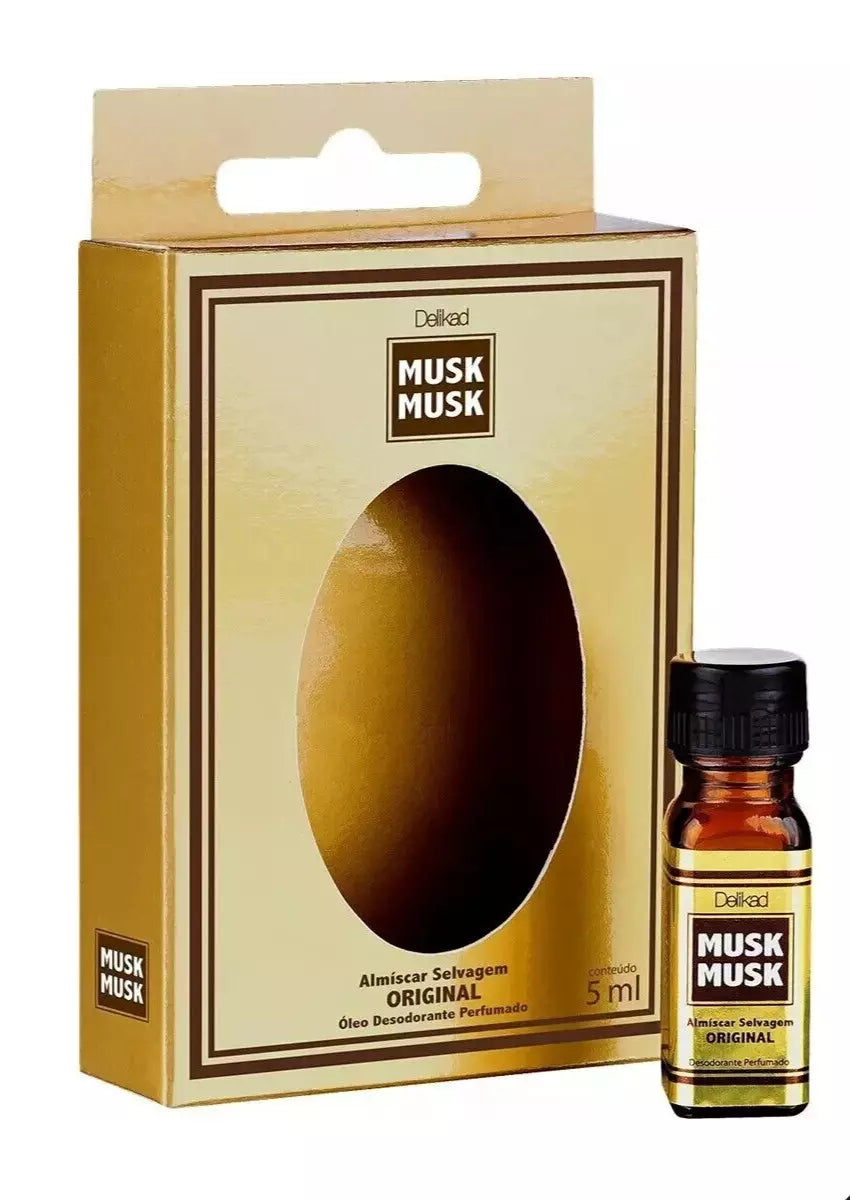 Kit 3x Delikad Wild Musk Oil Original Fragrance Deodorant Perfume Coty - 5mL