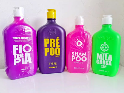 Kit Gold Spell - Fioterapia 500ml + Prée Poo 500ml + Shampoo 250ml + Milagrosa Post Química 250ml