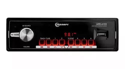 Taramps Radio Player MP3 Bluetooth USB 400W RMS 4×100W Stereo Car Audio