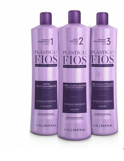 Kit Cadiveu Plástica dos Fios Progressive Brush – 3×1000mL – Complete Hair Straightening System