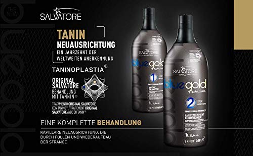 Salvatore Blue Gold Progressive Brush Kit – 2×1000mL – Premium Brazilian Hair Smoothing Treatment
