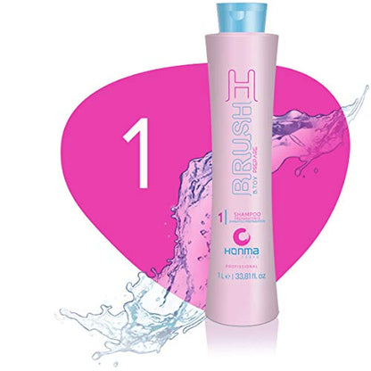 Wennoz H-Brush Hair Care Kit – Smoothing & Frizz Control – 2x1000mL