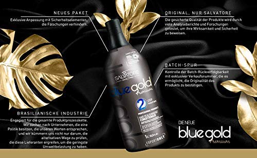 Salvatore Blue Gold Progressive Brush Kit – 2×1000mL – Premium Brazilian Hair Smoothing Treatment