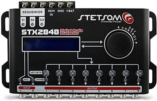 Stetsom STX 2848 DSP Crossover & Equalizer 8 Channel Full Digital Signal Processor
