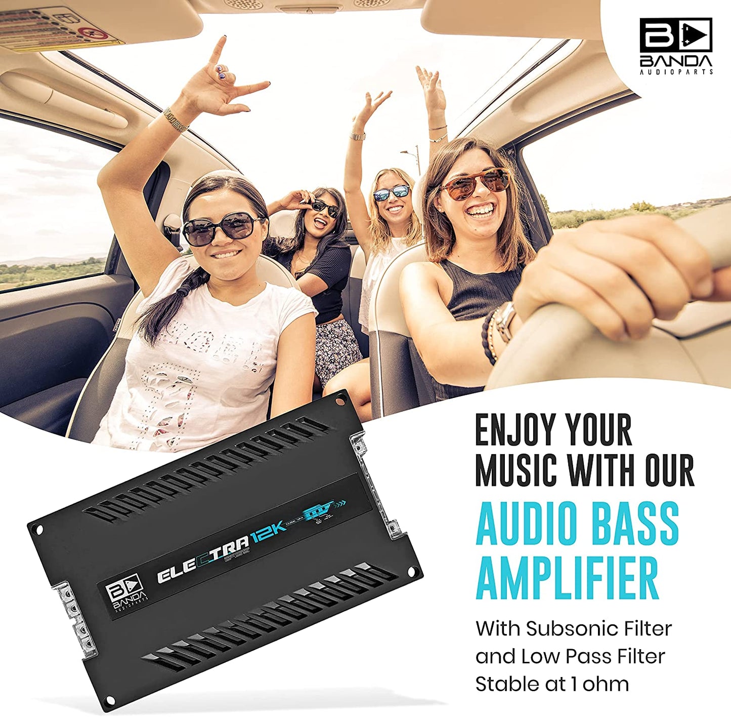 BANDA 12K BASS 1 OHM CAR AMP