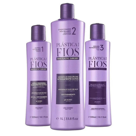 Kit Cadiveu Plástica dos Fios Progressive Treatment – 3 Steps – 300mL + 1000mL + 300mL
