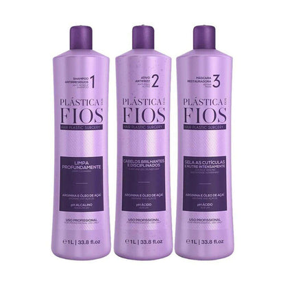 Kit Cadiveu Plástica dos Fios Progressive Brush – 3×1000mL – Complete Hair Straightening System