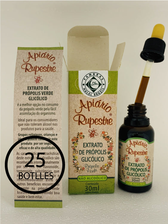 Apiário Rupestre Brazilian Propolis Extract – 30mL – Pack of 25 Bottles – Natural Immune Support