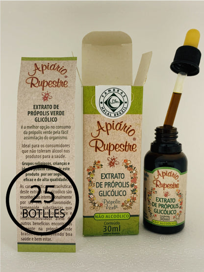 Apiário Rupestre Brazilian Propolis Extract – 30mL – Pack of 25 Bottles – Natural Immune Support