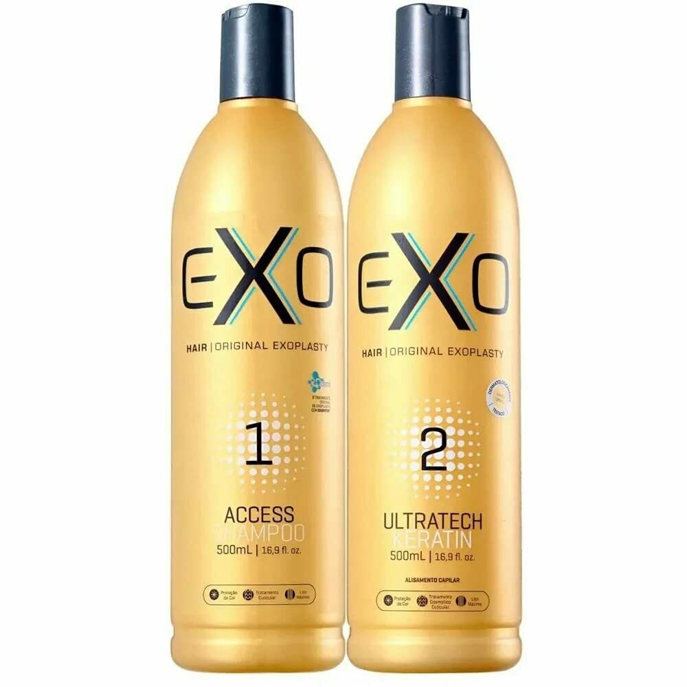 Exoplastia Hair Ultratech Progressive Brush Kit – 2×500mL – Original Hair Straightening Treatment